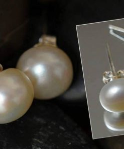Sterling silver white pearls earrings