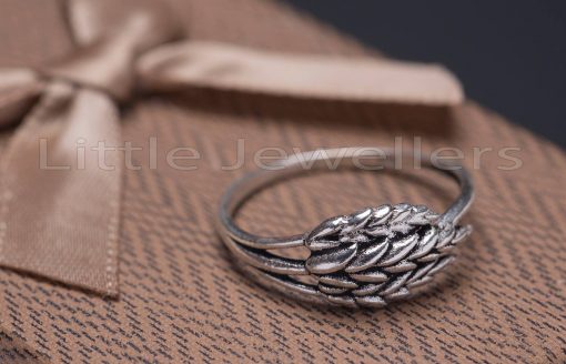 Silver leaf Oxidized ring