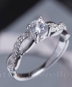 Sterling Silver Cz Engagement Ring