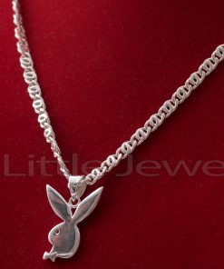 Sterling Silver playboy bunny pendant & Chain