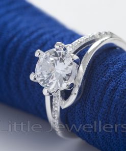 Silver Unique Engagement Ring