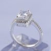 Silver Square Shaped Engagement ring