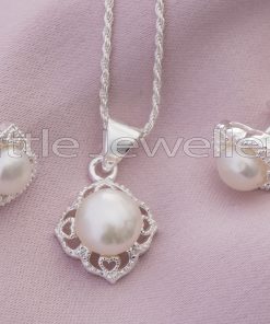 Sterling Silver Pearl Matching Necklace