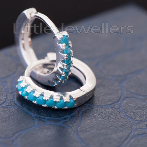 Magnificent Silver Aqua Blue Loop Earrings