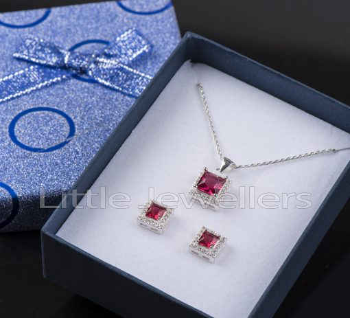 A cz garnet jewelry set is an ideal gift for the January birthday girl