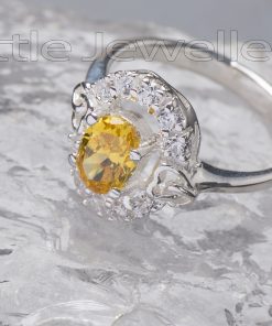 This cz citrine sterling silver ring gives you an elegant feel.