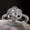 Sterling silver Cz Flower Shaped Engagement ring