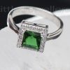 Square Cz Emerald Ring In Sterling Silver...