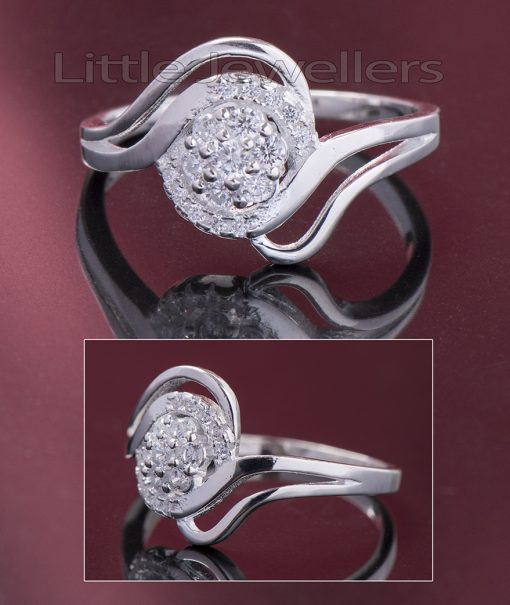This floral engagement ring has a timeless look..