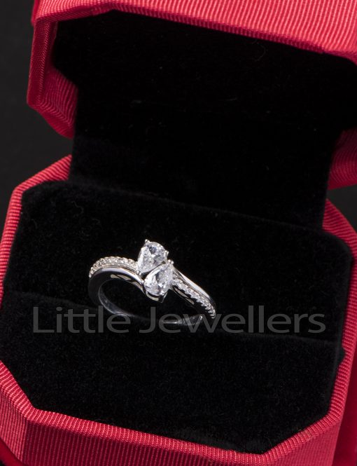 A romantic & stunning Two Stone Pear Shaped Engagement Ring