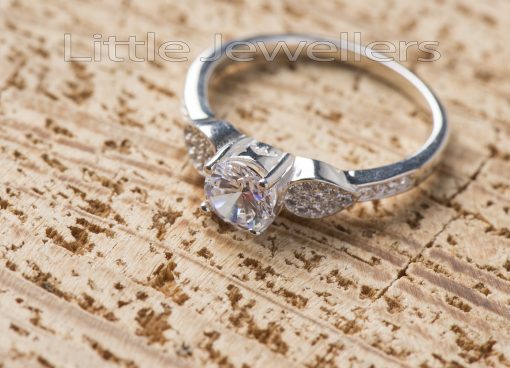 This silver engagement ring is brilliant and classic..