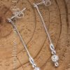 A precious pair of silver dangle earrings