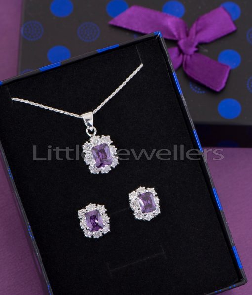 This amethyst necklace set makes a standout addition to your collection