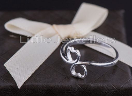 Sterling Silver Double Heart Promise Ring