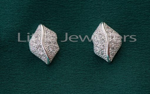 Sterling Silver Leaf Shaped Studs Earrings