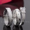 Sparkle and shine with this set of wedding rings for him & her