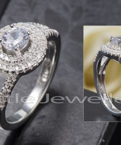 Elegant and sophisticated Sterling silver engagement ring