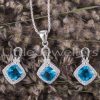 Aquamarine earrings and necklace set
