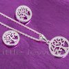 silver tree of life necklace set