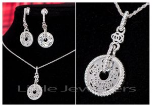 silver necklace set