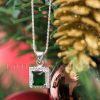 Green Cz Emerald Necklace