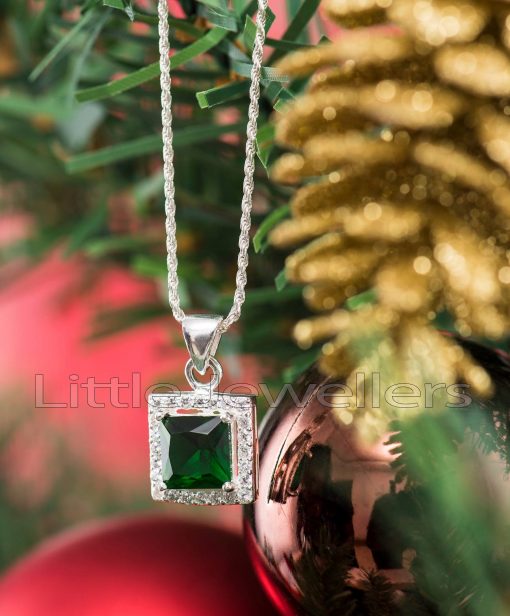Green Cz Emerald Necklace