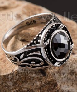 Oxidized Silver Male Ring