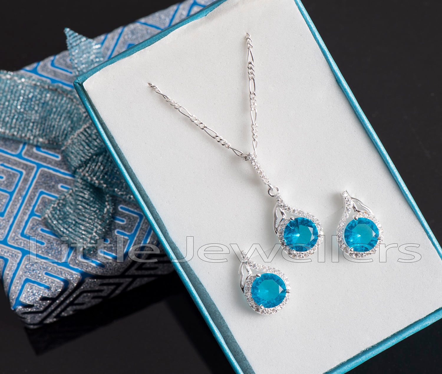 Add a touch of elegance to your look with this beautiful aquamarine jewelry  set! – Little Jewellers