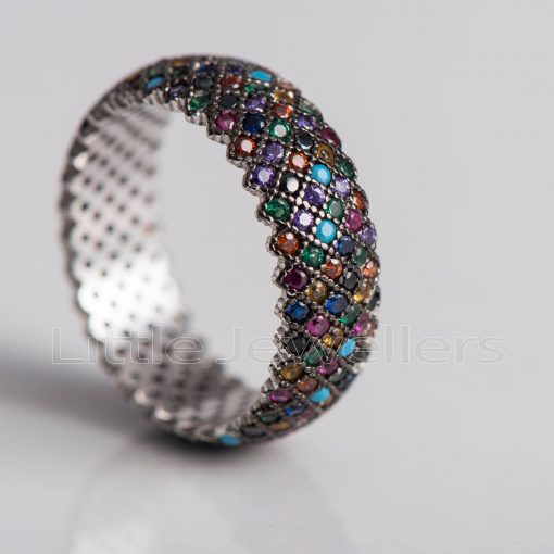 multi colored eternity ring