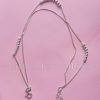 Double Strand ball Silver Anklet