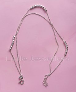 Double Strand ball Silver Anklet