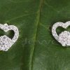 A gorgeous pair of heart shaped silver stud earrings