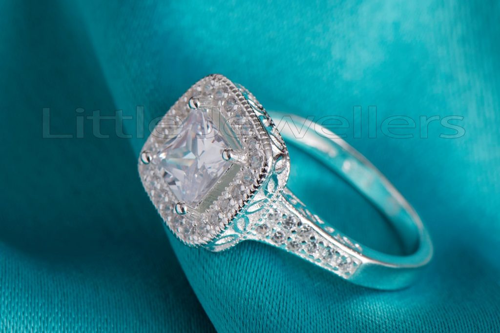 A Big and bold square shaped engagement ring