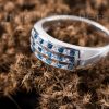 A Simple & Elegant Sterling Silver Blue Ring