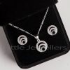 A fancy and chic sterling silver round necklace set