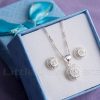 SMALL PENDANT AND EARRINGS SILVER NECKLACE SET