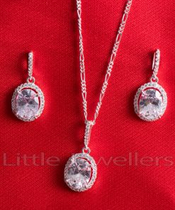A simple & versatile cz drop necklace set that adds elegance to any look