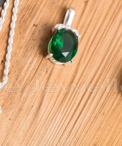 A simple yet elegant cz emerald necklace set that's perfect for everyday wear