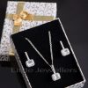 A stylish and unique square drop earrings & pendant necklace set