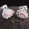 stunning pink pear shaped stud earrings