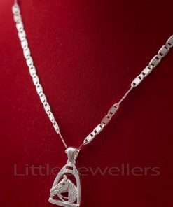 A creative and unique silver horse necklace
