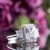 sparkling cubic zirconia emerald cut engagement ring