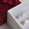 Delicate & minimal cubic zarconia silver drop earrings