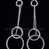 drop earrings with a double silver chain