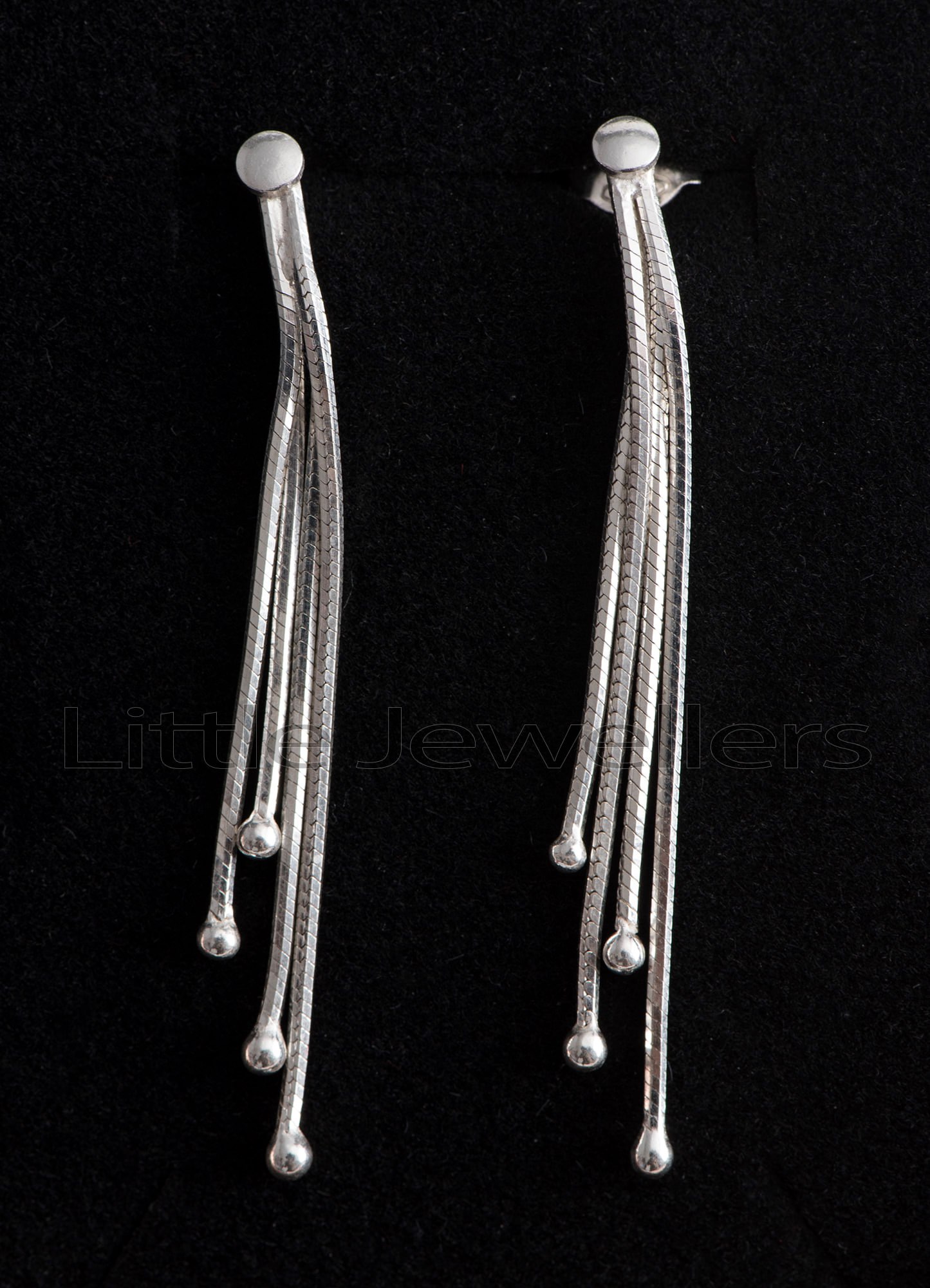 Linear drop earrings