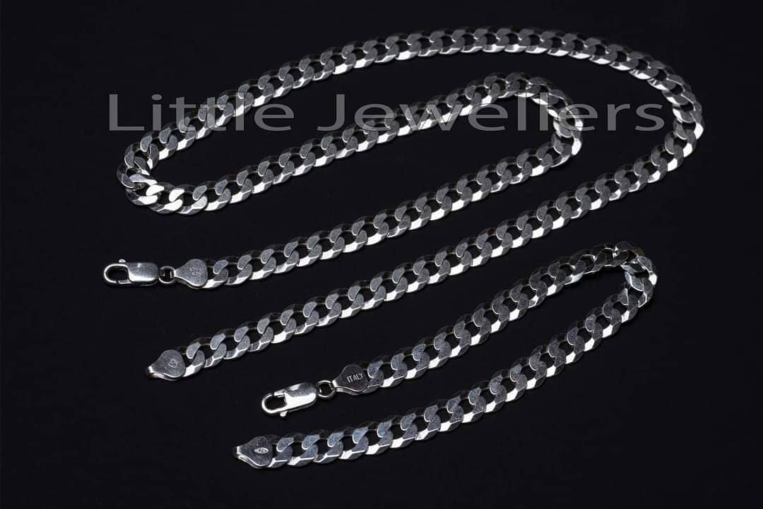 male silver chain & bracelet