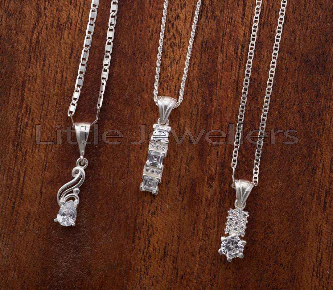 long silver necklace