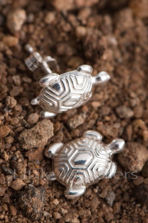 A lovely pair of sterling silver turtle shaped earrings