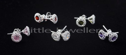 Add a touch of color and style to any ensemble with this pure silver stud earrings
