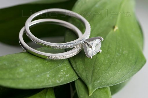 A modern & intricate sterling silver double engagement ring that she will treasure forever.